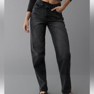 American eagle super high waisted strigid crossover baggy straight jean